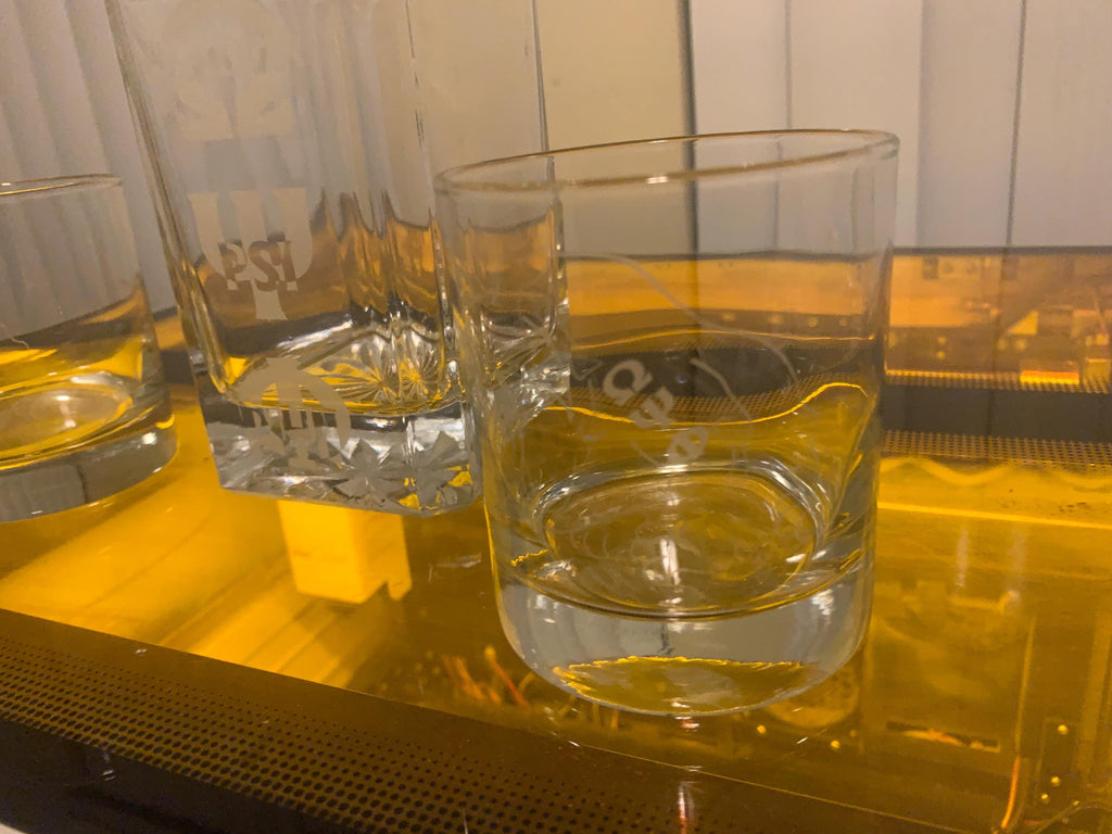 Omega Whisky Decantor And 2 Whisky Glasses