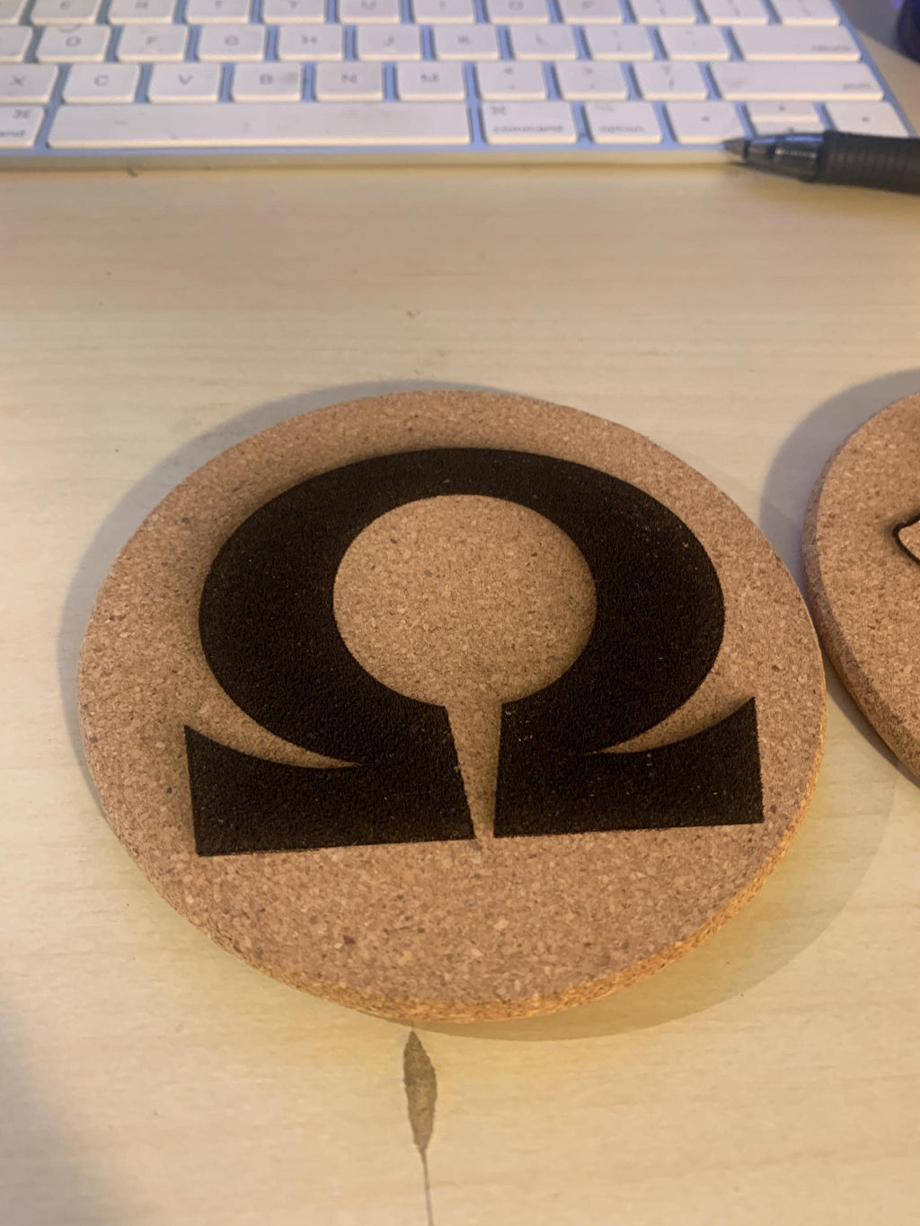 Omega 2-sided Cork Coasters