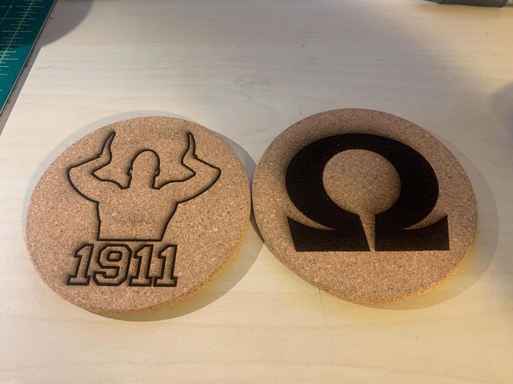 Omega 2-sided Cork Coasters