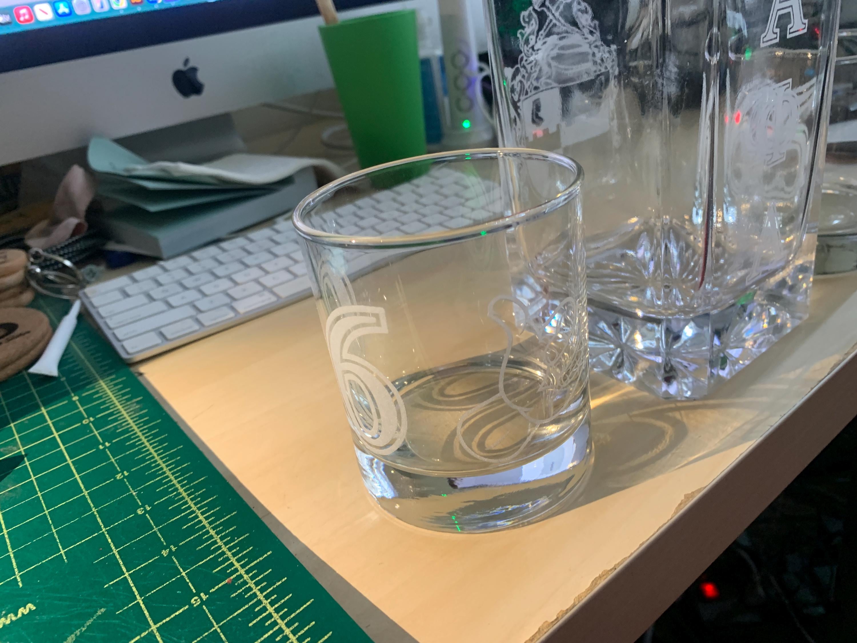 Alpha Whisky Decanter and 2 Whisky Glasses