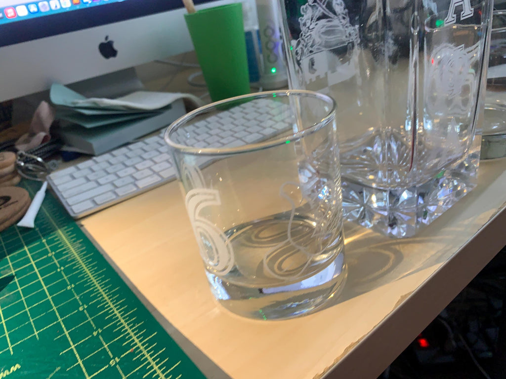 Alpha Whisky Decanter and 2 Whisky Glasses