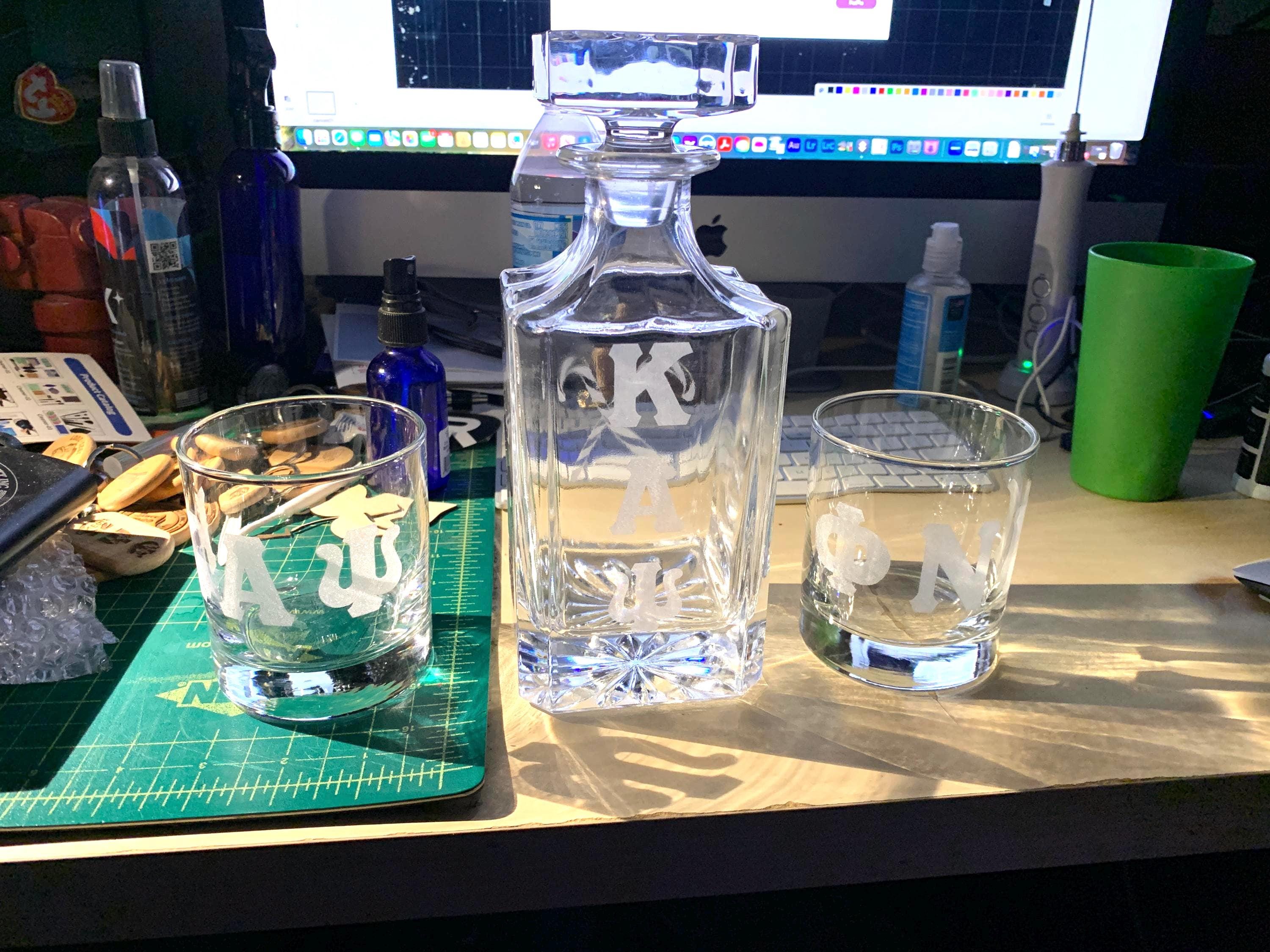 Kappa Whisky Decantor And 2 Whisky Glasses