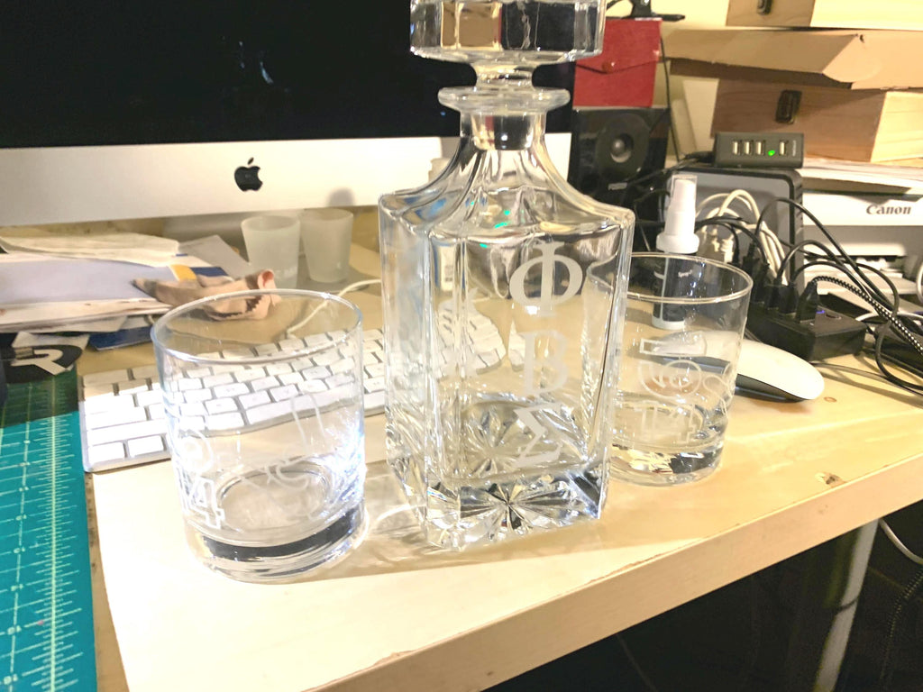 PBS Whisky Decantor And 2 Whisky Glasses
