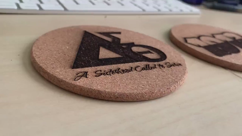 Delta 2-sided Cork Coasters